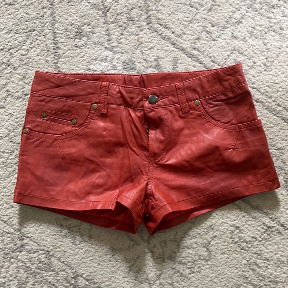 Free People Faux Leather Shorts Sz 0